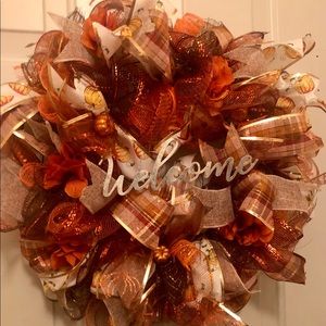 Welcome fall deco mesh wreath